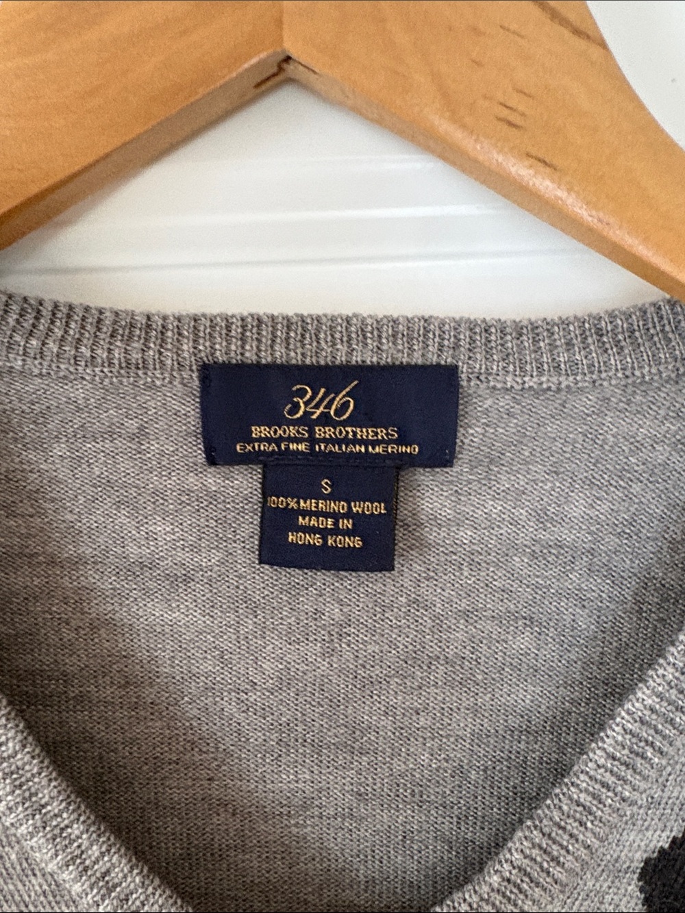 Brooks Brothers Merino Wool Argyle Sweater - Picture 2 of 5